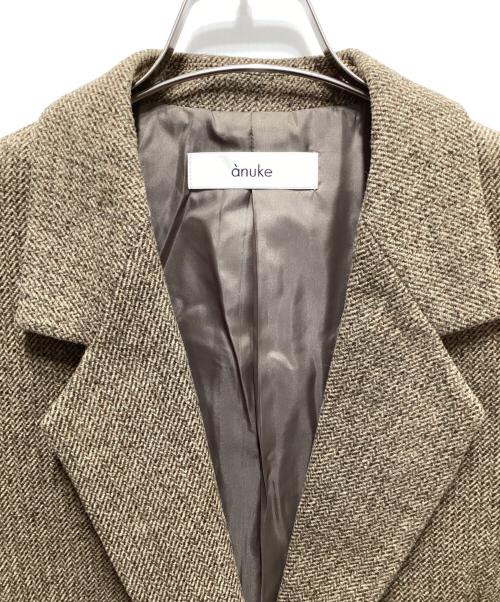 anuke（アンヌーク）anuke (アンヌーク) ヘリンボーンウールジャケット ベージュ サイズ:38の古着・服飾アイテム
