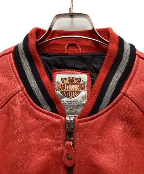 HARLEY-DAVIDSON（ハーレーダビッドソン）HARLEY-DAVIDSON (ハーレーダビッドソン) レザースタジャン レッド サイズ:Lの古着・服飾アイテム