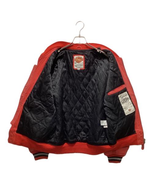 HARLEY-DAVIDSON（ハーレーダビッドソン）HARLEY-DAVIDSON (ハーレーダビッドソン) レザースタジャン レッド サイズ:Lの古着・服飾アイテム