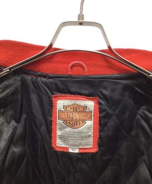 HARLEY-DAVIDSON（ハーレーダビッドソン）HARLEY-DAVIDSON (ハーレーダビッドソン) レザースタジャン レッド サイズ:Lの古着・服飾アイテム
