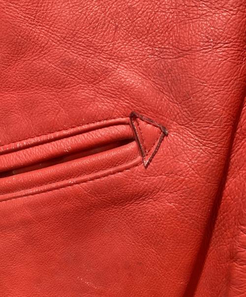 HARLEY-DAVIDSON（ハーレーダビッドソン）HARLEY-DAVIDSON (ハーレーダビッドソン) レザースタジャン レッド サイズ:Lの古着・服飾アイテム