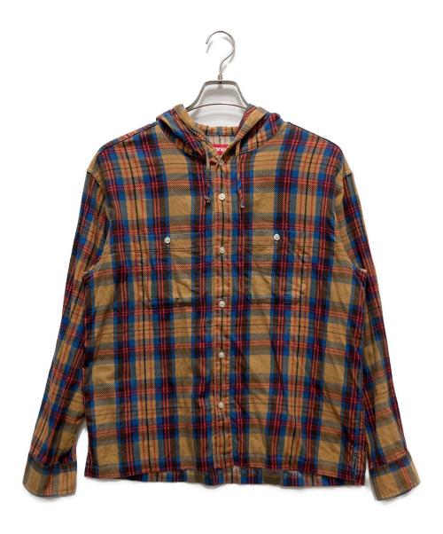 SUPREME（シュプリーム）Supreme (シュプリーム) PRINTED HOODED FLANNEL SHIRT ブラウン サイズ:Sの古着・服飾アイテム