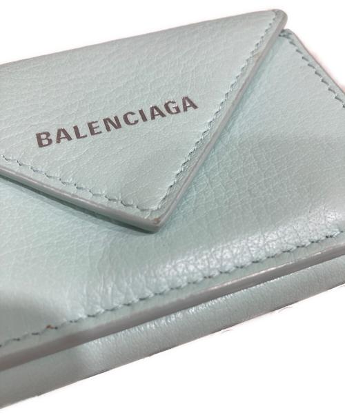 BALENCIAGA（バレンシアガ）BALENCIAGA (バレンシアガ) ペーパーミニウォレット スカイブルーの古着・服飾アイテム