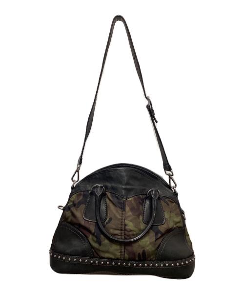 PRADA（プラダ）PRADA (プラダ) スタッズ 迷彩 ハンドバッグ グリーンの古着・服飾アイテム