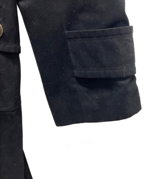 BURBERRY BLUE LABEL（バーバリー ブルー レーベル）BURBERRY BLUE LABEL (バーバリー ブルー レーベル) ファー付きダブルコート ブラック サイズ:38の古着・服飾アイテム