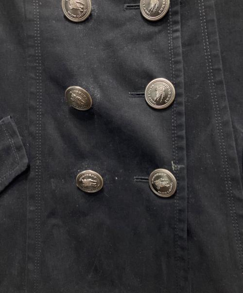 BURBERRY BLUE LABEL（バーバリー ブルー レーベル）BURBERRY BLUE LABEL (バーバリー ブルー レーベル) ファー付きダブルコート ブラック サイズ:38の古着・服飾アイテム