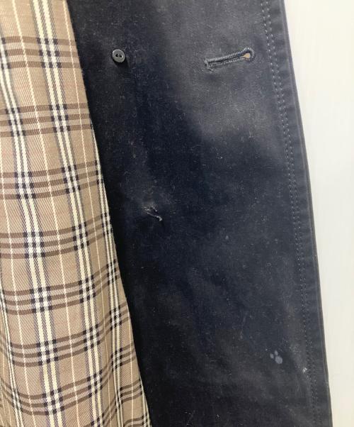 BURBERRY BLUE LABEL（バーバリー ブルー レーベル）BURBERRY BLUE LABEL (バーバリー ブルー レーベル) ファー付きダブルコート ブラック サイズ:38の古着・服飾アイテム