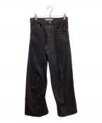 NVRFRGTネヴァーフォーゲット）の古着「3D Twisted Wide Leg Jeans」｜ブラック