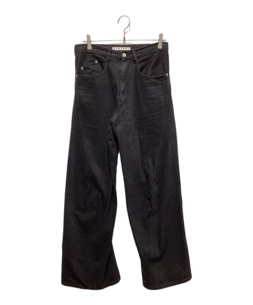 NVRFRGT（ネヴァーフォーゲット）NVRFRGT (ネヴァーフォーゲット) 3D Twisted Wide Leg Jeans ブラック サイズ:１の古着・服飾アイテム