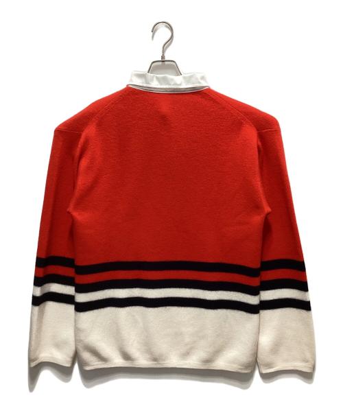 WALES BONNER（ウェールズボナー）WALES BONNER (ウェールズボナー) WOOL YARN CYPHER POLO レッド サイズ:M 未使用品の古着・服飾アイテム