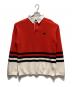 WALES BONNER（ウェールズボナー）の古着「WOOL YARN CYPHER POLO」｜レッド