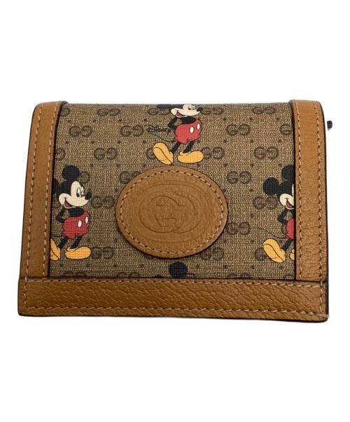 GUCCI（グッチ）GUCCI (グッチ) Disney (ディズニー) コンパクトウォレット ブラウンの古着・服飾アイテム