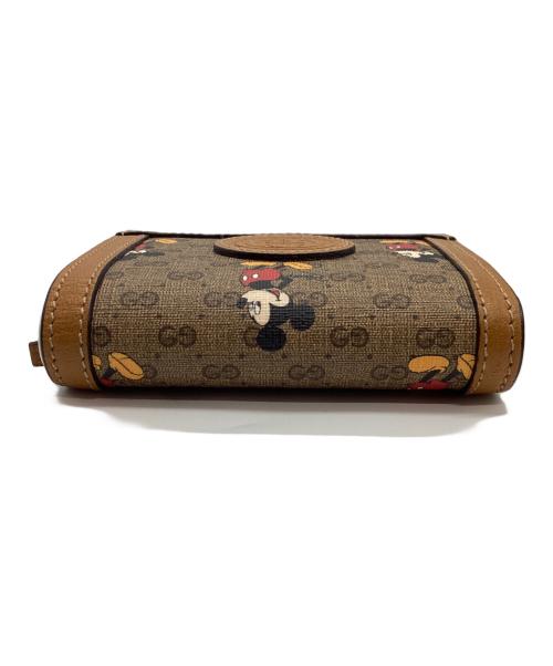 GUCCI（グッチ）GUCCI (グッチ) Disney (ディズニー) コンパクトウォレット ブラウンの古着・服飾アイテム