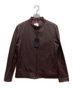 D'URBANダーバン）の古着「シングルライダースジャケット」｜ブラウン