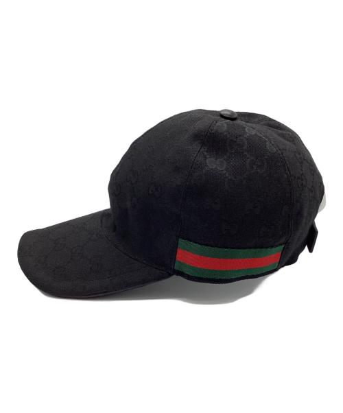 GUCCI（グッチ）GUCCI (グッチ) GGキャンバスベースボールキャップ ブラックの古着・服飾アイテム