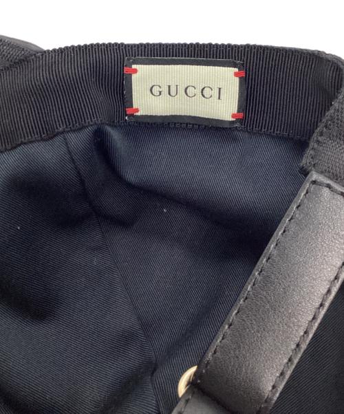 GUCCI（グッチ）GUCCI (グッチ) GGキャンバスベースボールキャップ ブラックの古着・服飾アイテム