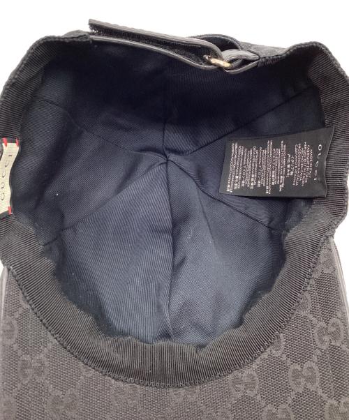 GUCCI（グッチ）GUCCI (グッチ) GGキャンバスベースボールキャップ ブラックの古着・服飾アイテム