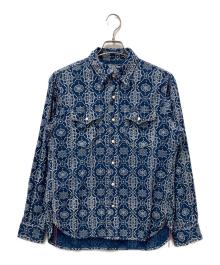 IRON HEART（アイアンハート）の古着「バンダナ柄シャツ」｜ネイビー