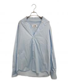 MM6 Maison Margiela（エムエムシックスメゾンマルジェラ）の古着「Light blue Shirt with a vintage effect ライトブルーシャツヴィンテージ」｜ブルー