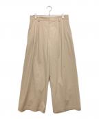journal standard luxeジャーナルスタンダード ラックス）の古着「ストライプワイドパンツ」｜ベージュ