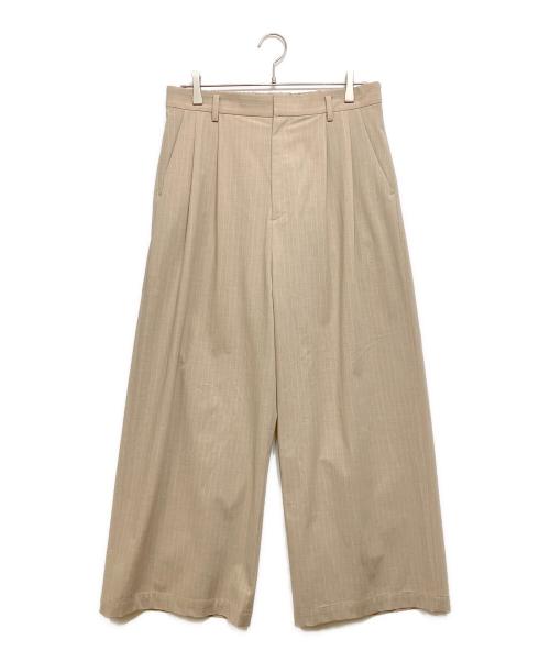 journal standard luxe（ジャーナルスタンダード ラックス）journal standard luxe (ジャーナルスタンダード ラックス) ストライプワイドパンツ ベージュ サイズ:38の古着・服飾アイテム