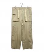 AURALEEオーラリー）の古着「WOOL HERRINGBONE CARGO PANTS」｜ベージュ