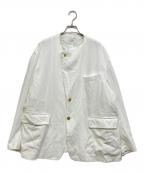 COMME des GARCONS SHIRTコムデギャルソンシャツ）の古着「ポリ縮絨カットオフカラージャケット」｜ホワイト