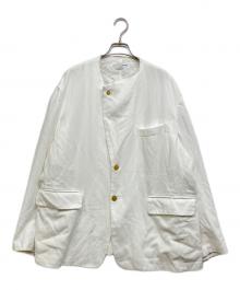 COMME des GARCONS SHIRT（コムデギャルソンシャツ）の古着「ポリ縮絨カットオフカラージャケット」｜ホワイト