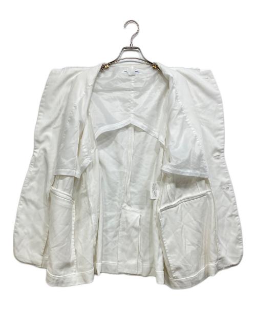 COMME des GARCONS SHIRT（コムデギャルソンシャツ）COMME des GARCONS SHIRT (コムデギャルソンシャツ) ポリ縮絨カットオフカラージャケット ホワイト サイズ:XSの古着・服飾アイテム