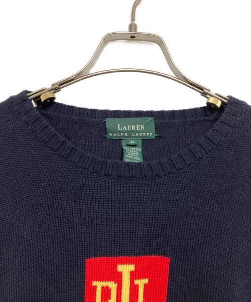 LAUREN RALPH LAUREN（ローレン ラルフ ローレン）LAUREN RALPH LAUREN (ローレン ラルフ ローレン) ロゴニット ネイビー サイズ:Ｍの古着・服飾アイテム