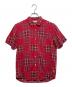 stussy（ステューシー）の古着「S/Sパッチワーク チェックシャツ」｜レッド