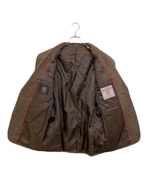 J.PRESS（ジェイプレス）J.PRESS (ジェイプレス) Harris Tweed (ハリスツイード) エルボーパッチ ツイードジャケット ブラウン サイズ:A4の古着・服飾アイテム