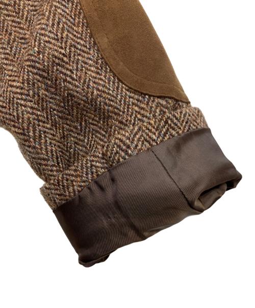J.PRESS（ジェイプレス）J.PRESS (ジェイプレス) Harris Tweed (ハリスツイード) エルボーパッチ ツイードジャケット ブラウン サイズ:A4の古着・服飾アイテム