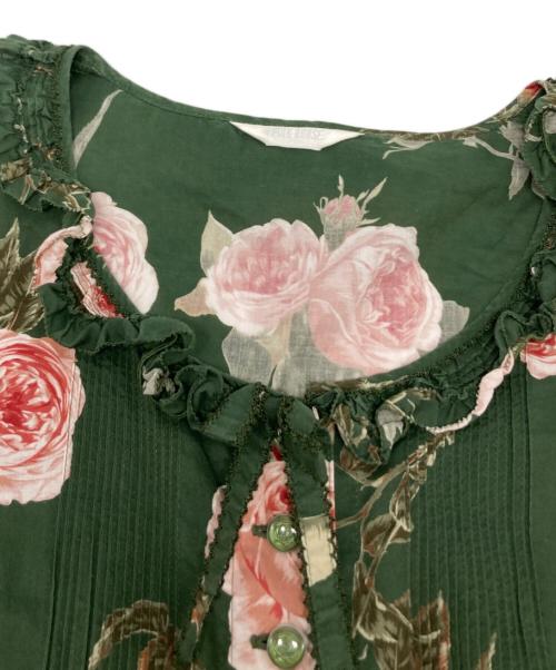 PINK HOUSE（ピンクハウス）PINK HOUSE (ピンクハウス) 薔薇柄ティアードワンピース グリーン サイズ:-の古着・服飾アイテム