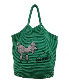 LUDLOW（ラドロー）の古着「プードル刺繍ハンドバッグ」｜グリーン