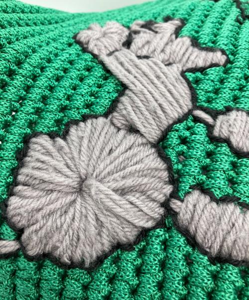 LUDLOW（ラドロー）LUDLOW (ラドロー) プードル刺繍ハンドバッグ グリーンの古着・服飾アイテム