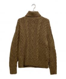 RRL（ダブルアールエル）の古着「ウールブレンド タートルネックアランニットセーター」｜ブラウン