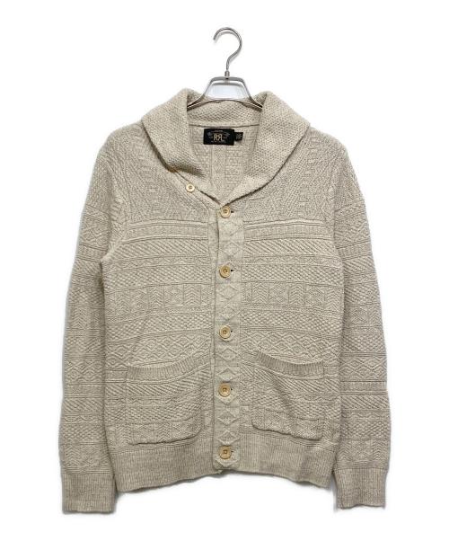 RRL（ダブルアールエル）RRL (ダブルアールエル) コットンシルク アランショールカラーカーディガン アイボリー サイズ:Ｍの古着・服飾アイテム