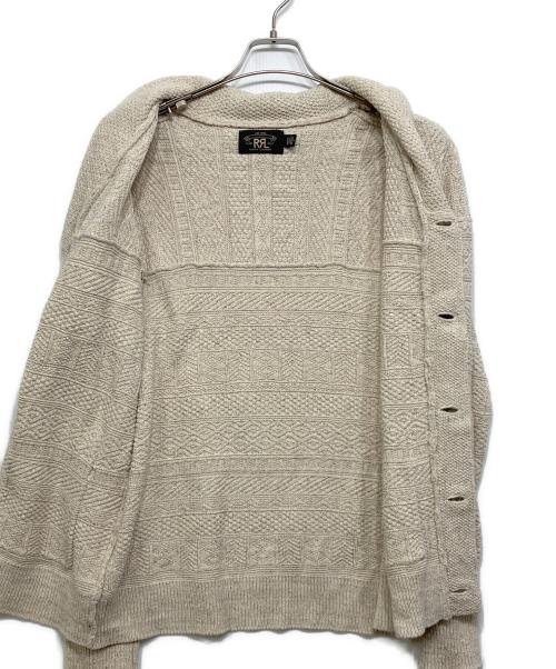 RRL（ダブルアールエル）RRL (ダブルアールエル) コットンシルク アランショールカラーカーディガン アイボリー サイズ:Ｍの古着・服飾アイテム