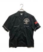 freewheelersフリーホイーラーズ）の古着「Zipco "LOVE IT UP" オープンカラーシャツ」｜ブラック