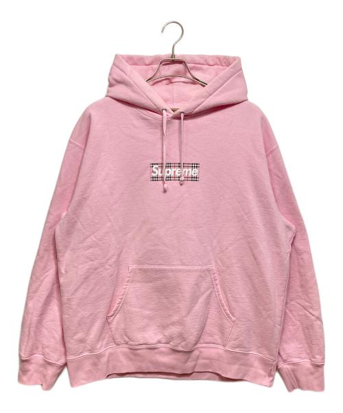 SUPREME（シュプリーム）SUPREME (シュプリーム) BURBERRY (バーバリー) Box Logo Hooded Swetshirt ピンク サイズ:Lの古着・服飾アイテム