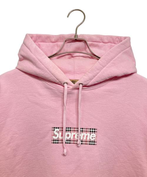 SUPREME（シュプリーム）SUPREME (シュプリーム) BURBERRY (バーバリー) Box Logo Hooded Swetshirt ピンク サイズ:Lの古着・服飾アイテム