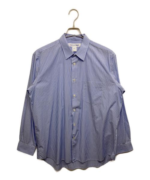 COMME des GARCONS SHIRT（コムデギャルソンシャツ）COMME des GARCONS SHIRT (コムデギャルソンシャツ) コットンストライプレギュラーカラーシャツ ブルー サイズ:Lの古着・服飾アイテム
