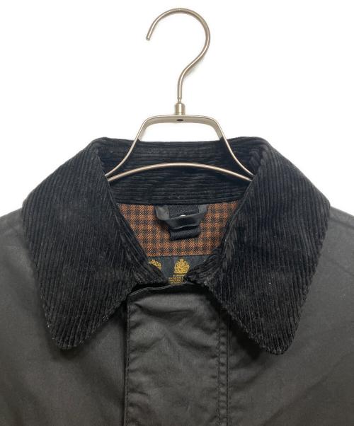 Barbour（バブアー）Barbour (バブアー) AURALEE (オーラリー) スタイリスト私物 (スタイリストシブツ) SL BORDER オイルドコート ブラック サイズ:40の古着・服飾アイテム