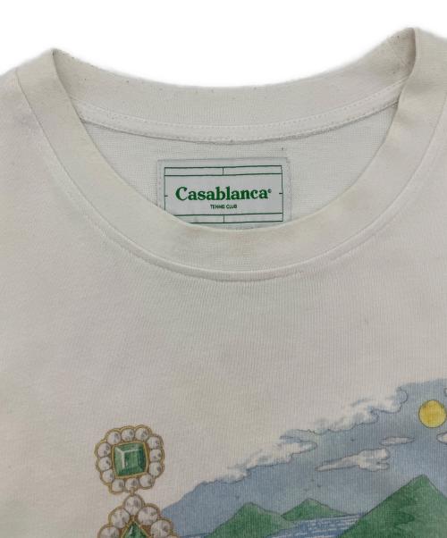 CASABLANCA（カサブランカ）CASABLANCA (カサブランカ) プリントTシャツ ホワイト サイズ:Lの古着・服飾アイテム