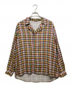 AURALEEオーラリー）の古着「GIZA LIGHT WEIGHT DOUBLE-CLOTH P/O SHIRTS」｜グリーン×ピンク