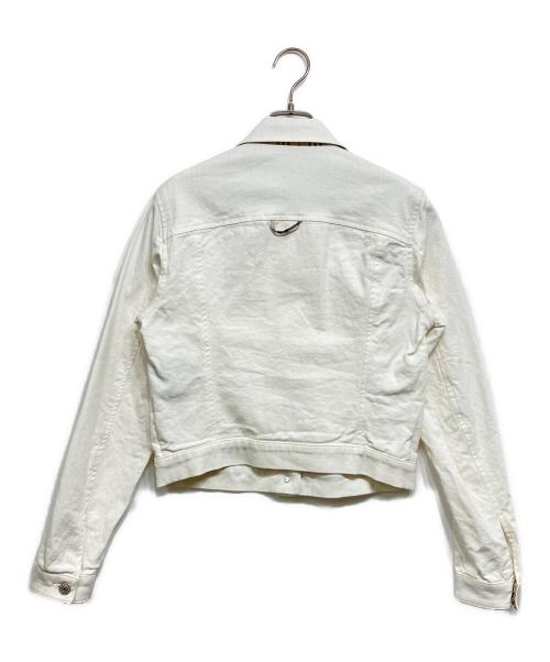 BURBERRY LONDON（バーバリーロンドン）BURBERRY LONDON (バーバリーロンドン) 裏ノバチェック デニムジャケット ホワイト サイズ:UK10の古着・服飾アイテム