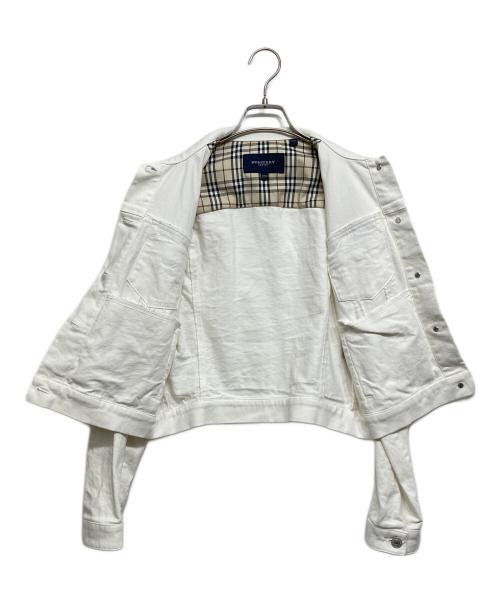 BURBERRY LONDON（バーバリーロンドン）BURBERRY LONDON (バーバリーロンドン) 裏ノバチェック デニムジャケット ホワイト サイズ:UK10の古着・服飾アイテム