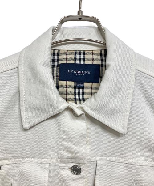 BURBERRY LONDON（バーバリーロンドン）BURBERRY LONDON (バーバリーロンドン) 裏ノバチェック デニムジャケット ホワイト サイズ:UK10の古着・服飾アイテム