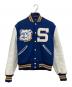 CATCH BALL（キャッチボール）の古着「袖レザーウールスタジャン」｜ブルー
